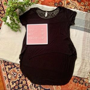 Bella D High Low Crochet Lace Back Crop T Shirt